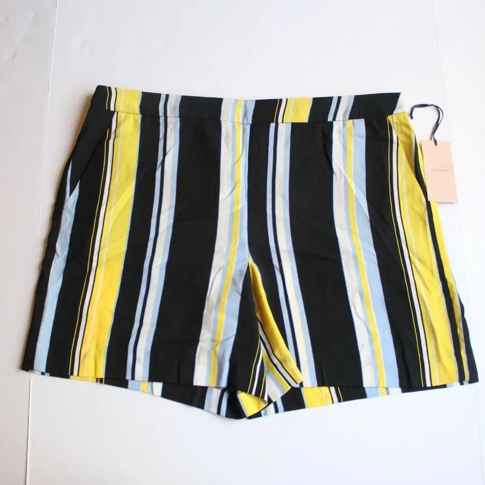 Halogen Soft Shorts Black Lucinda Striped NEW Women's Large